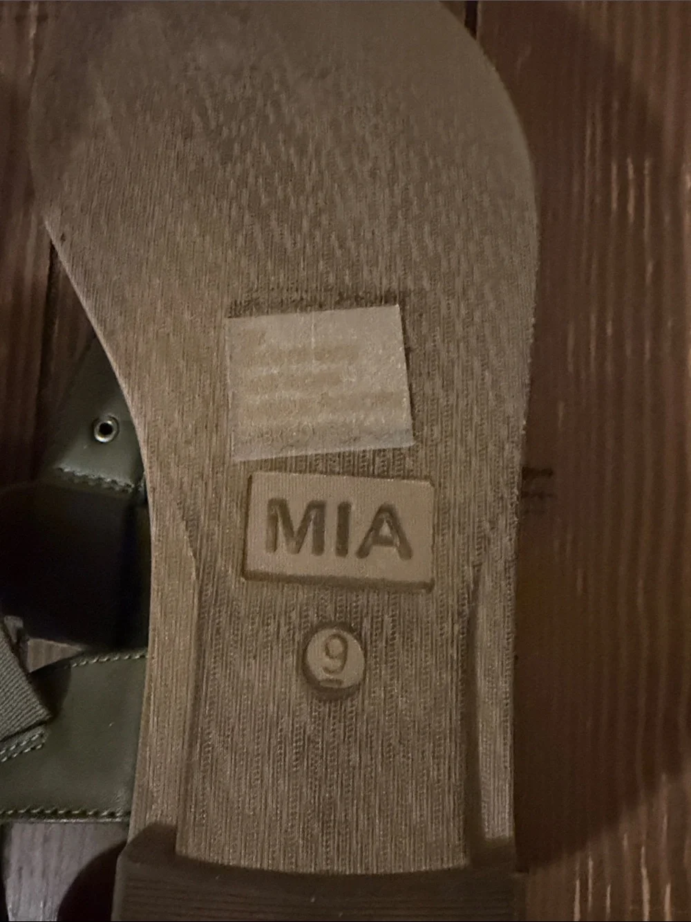 MIA Olive Slingback Thong Sandals with Rust Footbed